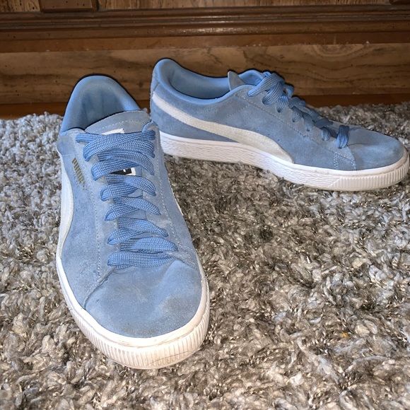 puma blue suede sneakers